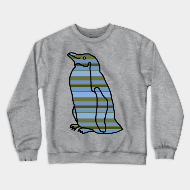 Palm Trees and Sky Stripes Penguin Crewneck Sweatshirt by ellenhenryart